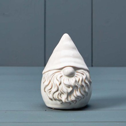 A chic ceramic gonk decoration with a rich white glaze. 