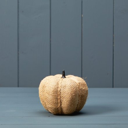 Natural Hessian Pumpkin, 10cm