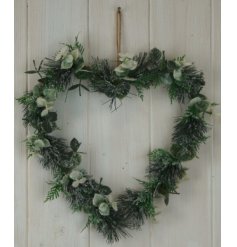 A charming wreath in a heart shape
