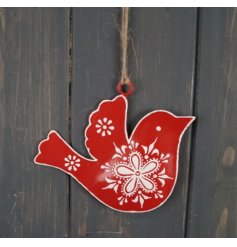A Pretty Hanging Decoration Featuring A Red Bird