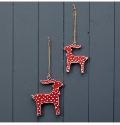 A Traditional Styled Hanging Reindeer Decoration