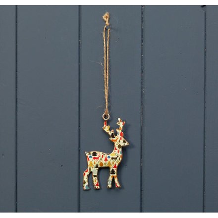 Hanging Reindeer Decoration, 10cm