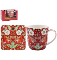 A festive mug and coaster set
