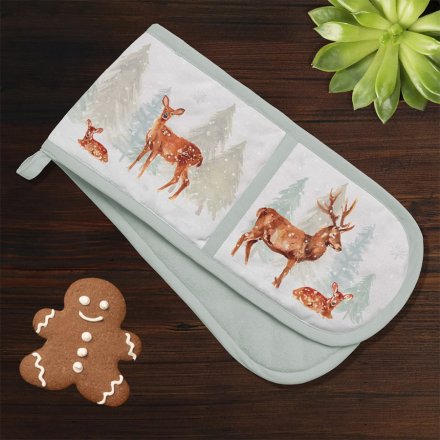 Forest Scene Double Oven Glove