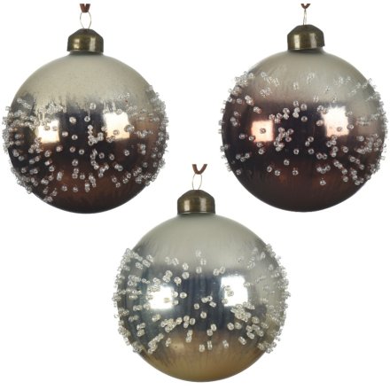 3 Assorted Glass Baubles