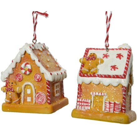 2 Assorted Gingerbread House Decorations