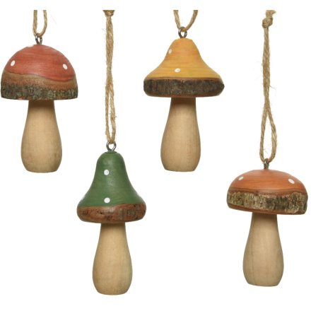 Assortment of 4 Hanging Mushrooms
