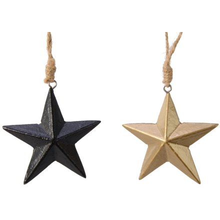 Star Hangers in Black & Gold 2 Assorted