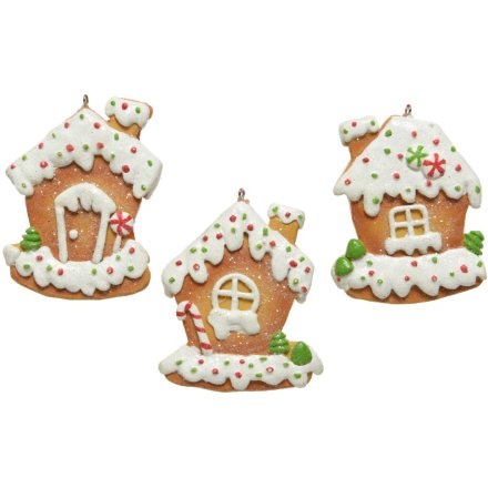 Assortment of 3 Gingerbread House Hangers