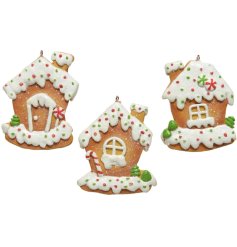 A sweet assortment of 3 gingerbread house hangers