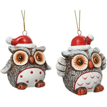 Terracotta Owl Hangers 2 Assorted