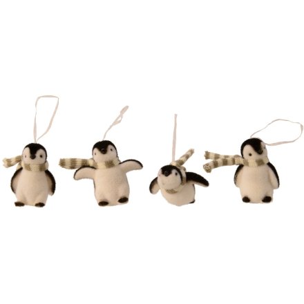 4 Assorted Hanging Penguin Decorations