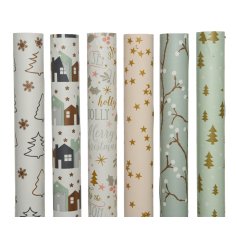 A Festive Assortment of 6 Wrapping Paper Rolls