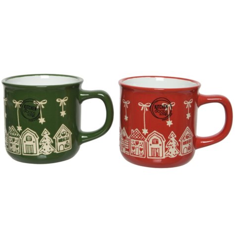 A Charming Assortment of 2 Traditional Coloured Mugs