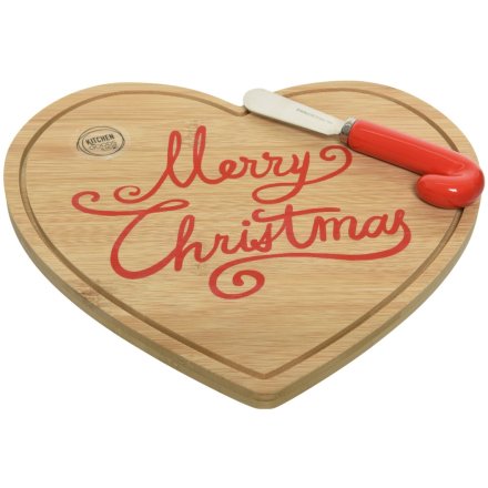 Heart Merry Christmas Chopping Board, 23cm