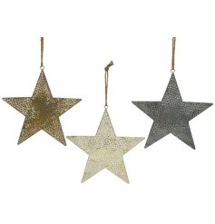 An Assortment of 3 Star Hanging Decorations