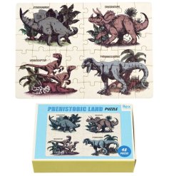 A Fun Puzzle With Four Dinosaur Designs