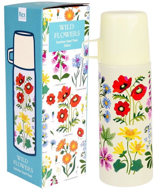 29572 / 20.5cm Wild Flowers Flask and Cup 57958 Kitchen & Table