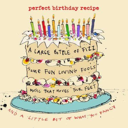 Perfect Birthday Recipe Greetings Card, 15cm