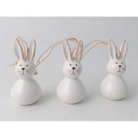 Assortment of 3 Rabbit Tree Decorations