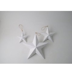 A sleek and simplistic hanging star decoration