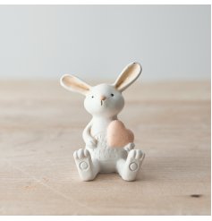A super cute ornament of a white rabbit