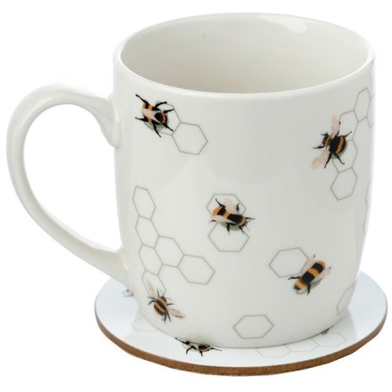 A delightful porcelain mug & coaster set
