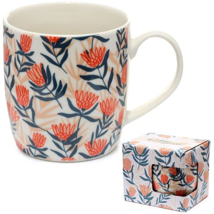 A colourful Protea floral mug from our popular Pick of the Bunch range. Complete with matching gift box.