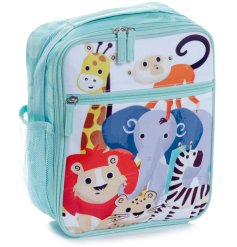 A cute and colourful animal design cool bag lunch bag with mesh pocket to hold your water bottle. 