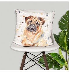 A pug loving scatter cushion