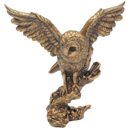 Reflections Bronzed Owl Open Wing