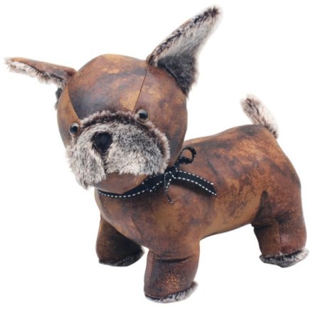 Brown Faux Leather Chihuahua Doorstop