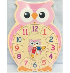 Pink Owl Clock Lets learn 