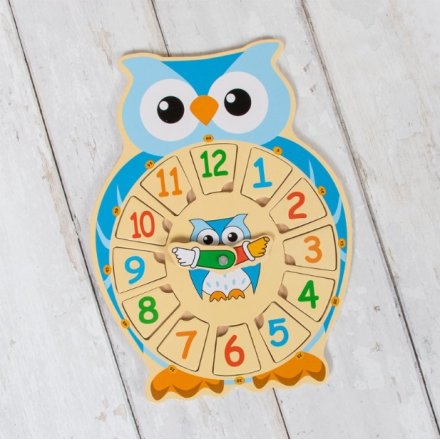 Lets Learn Owl Clock Blue