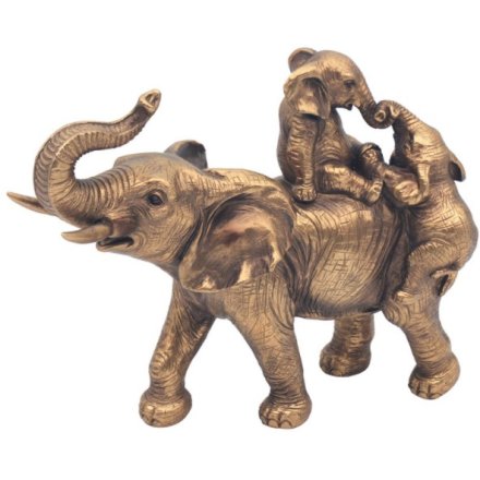 Bronzed Elephant and Calf 25cm