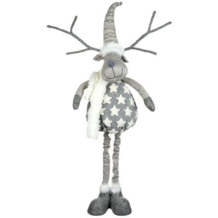 Grey Standing Moose And Stars, 70cm
