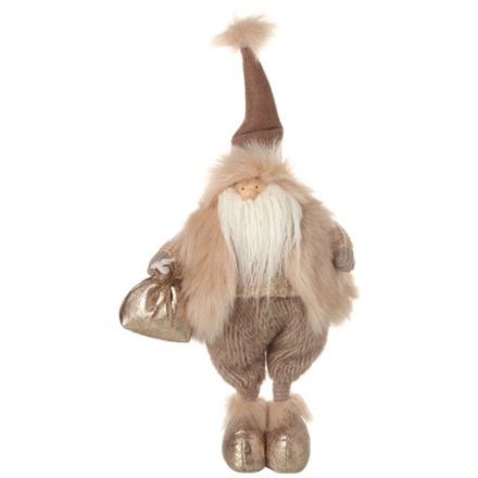 Tall Bearded Figure In Light Fur Gilet, 55.5cm