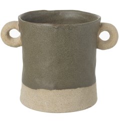 A distressed looking pot planter