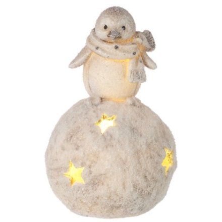 Light Up Penguin On Star Cutout Snowball