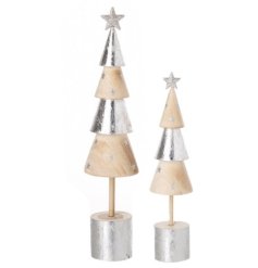 A set of 2 cone styled trees