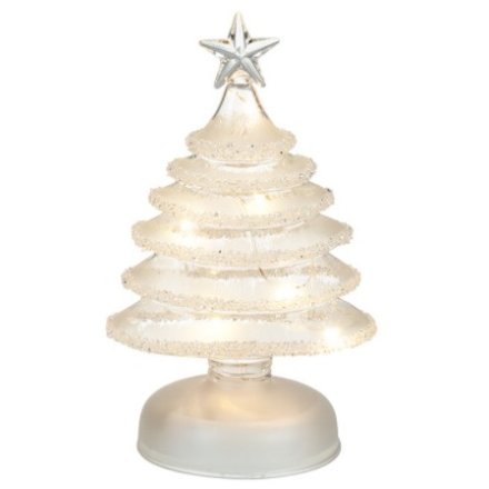 Large Glass Light Up Christmas Tree