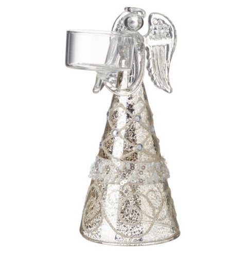 A simply beautiful glass t-light angel decoration