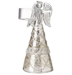A simply elegant glass t-light angel decoration