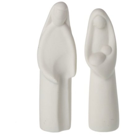 White Nativity Set, 13cm