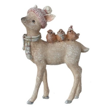 Baby Deer Ornament With Birds