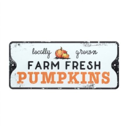 Farm Fresh Pumpkins Metal Sign 28cm