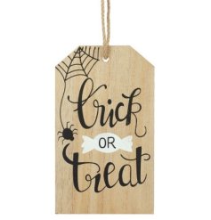 A halloween inspired wooden sign