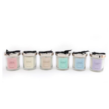 6 Assorted Ava Scented Candle W/lid