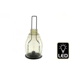 A contemporary glass LED lantern