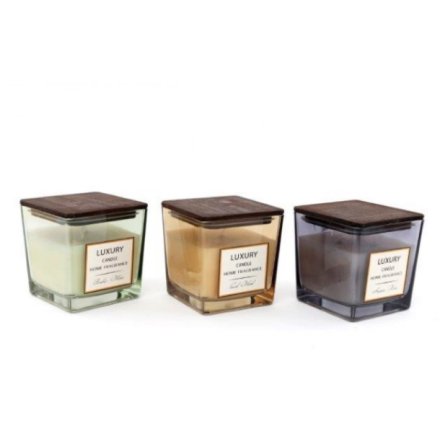 10cm Wooden Top Scented Candle
